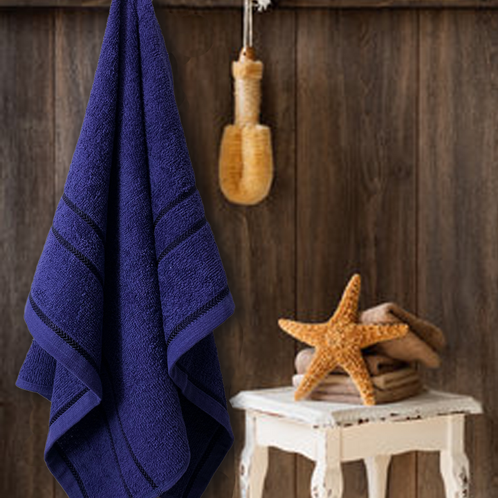 Dark Blue Color 100% Cotton Bath Towel with 380 GSM