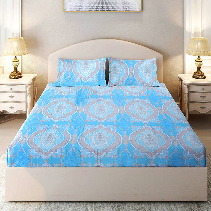 Chakrata 100% Cotton Cross Weave Printed Bedsheet- 1200 TC