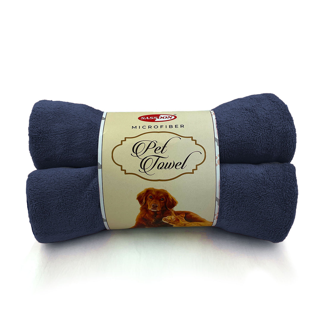 Blue Color Ultra Soft Microfiber Pet Towel with 400 GSM 