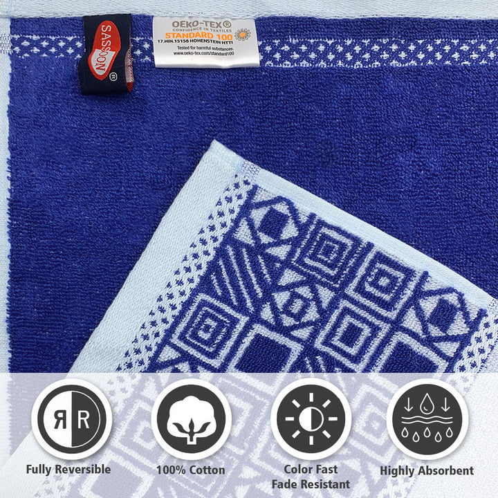 Blue Color Zero Twist Cotton Towel 4 Pcs Gift Set-380 GSM ( Luxury Towel, Highly Absorbent Towel, Color Fade resistant towel)