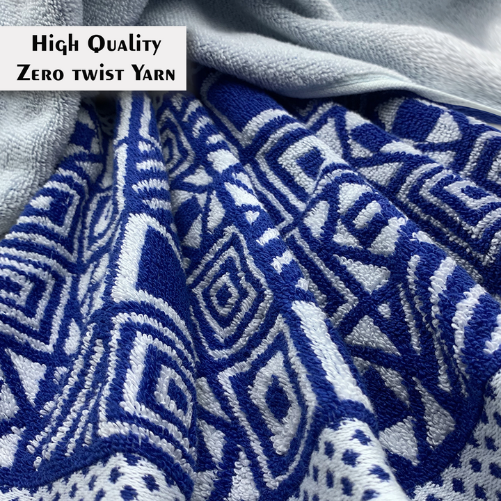 Sky Blue Color Super Soft Zero Twist 100% Cotton Towel with 380 GSM ( 100% Cotton, Zero-Twist Fabric, Protection Against Microbial Allergies, Highly Absorbent, Lint and Fade Resistant)