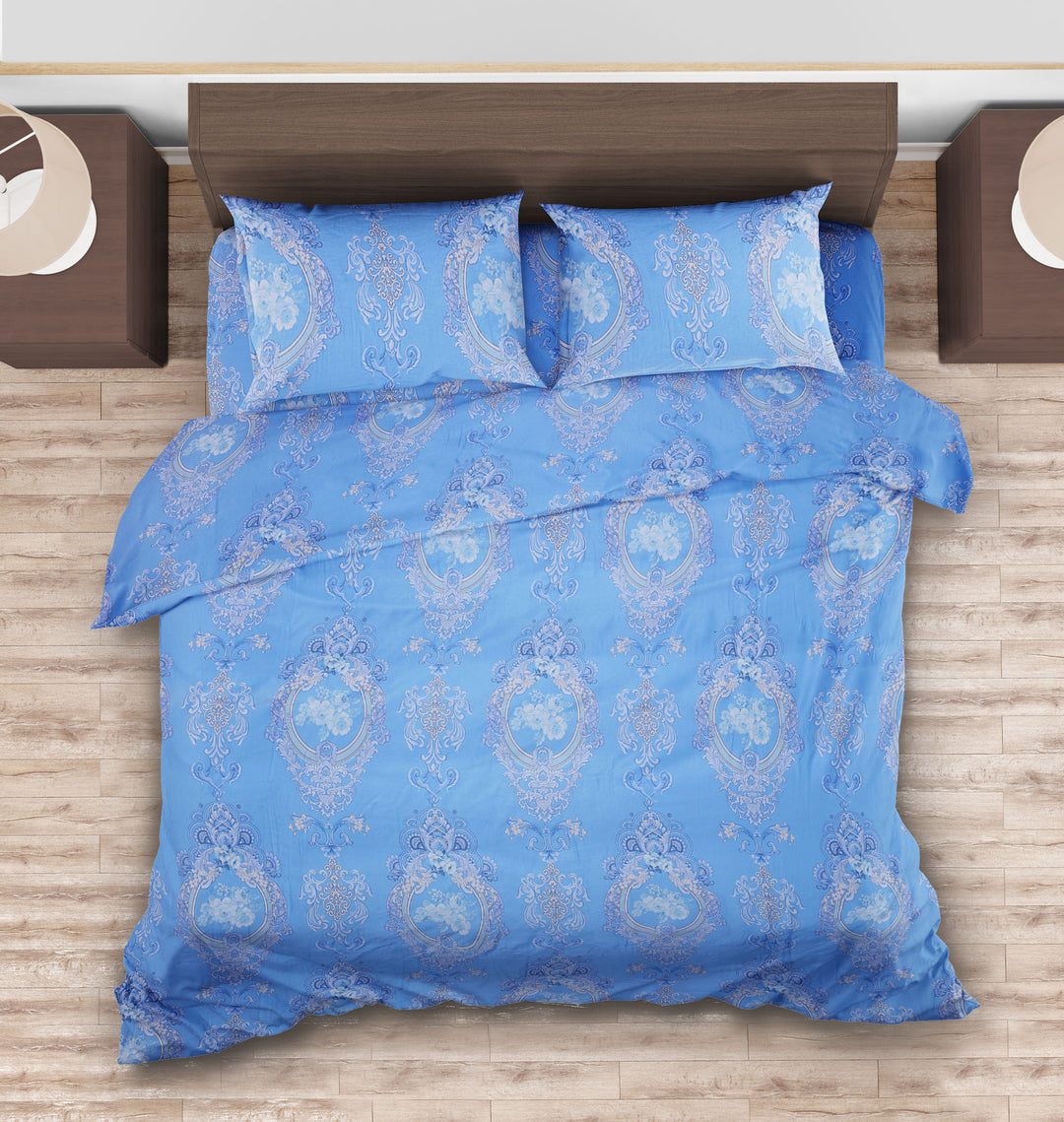 Chakrata 100% Cotton Cross Weave Printed Bedsheet- 1200 TC