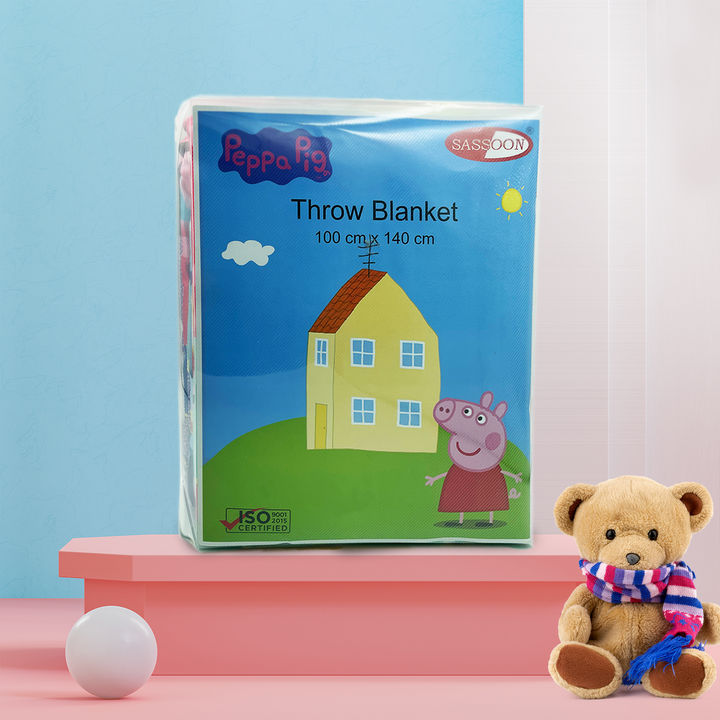 Peepa Pig Baby Blanket in 100% Polyester by Sassoon Fab (100 cm x 140 cm) multipurpose use. 