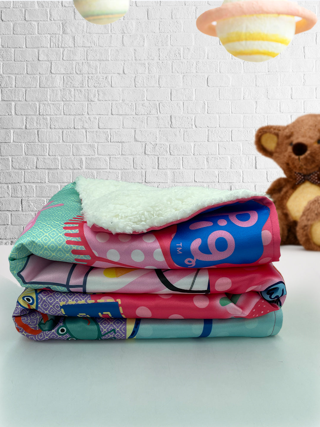 Peppa Pig Printed Single Bed Blanket ( 100% polyester fabric, ultrasoft, warm and comfortable, Size : 140 cm x 220 cm) 