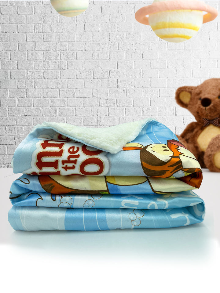 Disney Winnie The Pooh Printed Single Bed Blanket ( 100% polyester fabric, ultrasoft, warm and comfortable, Size : 140 cm x 220 cm)  