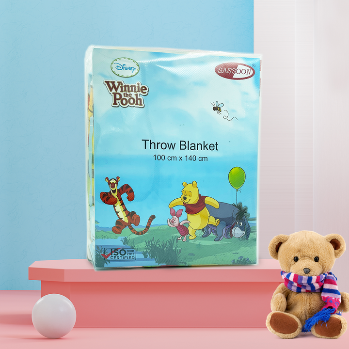 Disney Winnie the pooh Baby Blanket in 100% Polyester by Sassoon Fab (100 cm x 140 cm) multipurpose use. 