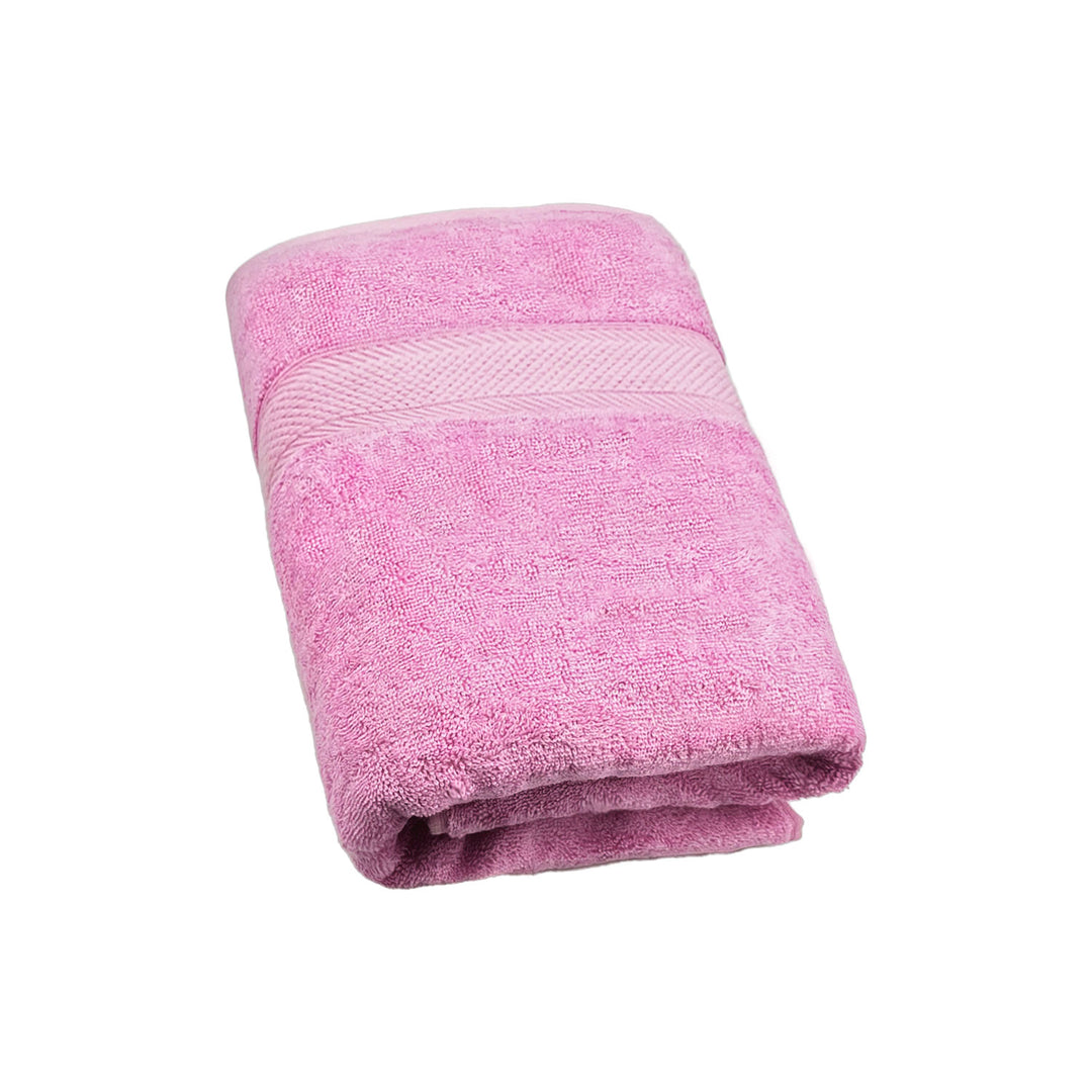 Pink Color Hypoallergenic Bamboo Towel with 525 GSM ( Bamboo & Cotton Blend Fibre, Odor Free, Antimicrobial Properties, Hypoallergenic, Fast Drying, Eco Friendly )