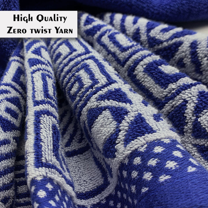 Blue Color Zero Twist Cotton Towel 4 Pcs Gift Set-380 GSM ( Luxury Towel, Highly Absorbent Towel, Color Fade resistant towel)