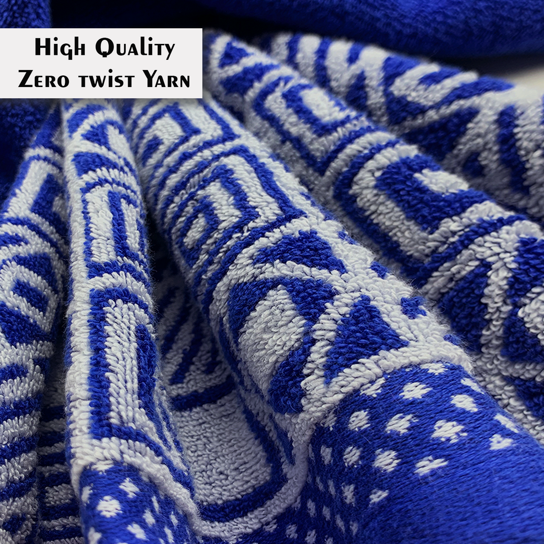 Blue Color Super Soft Zero Twist 100% Cotton Towel with 380 GSM ( 100% Cotton, Zero-Twist Fabric, Protection Against Microbial Allergies, Highly Absorbent, Lint and Fade Resistant)