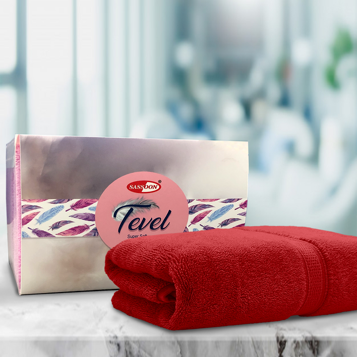 Red Color Super Soft Zero Twist 100% Cotton Towel with 700 GSM ( 100% Cotton, Zero-Twist Fabric, Protection Against Microbial Allergies, Highly Absorbent, Lint and Fade Resistant) 