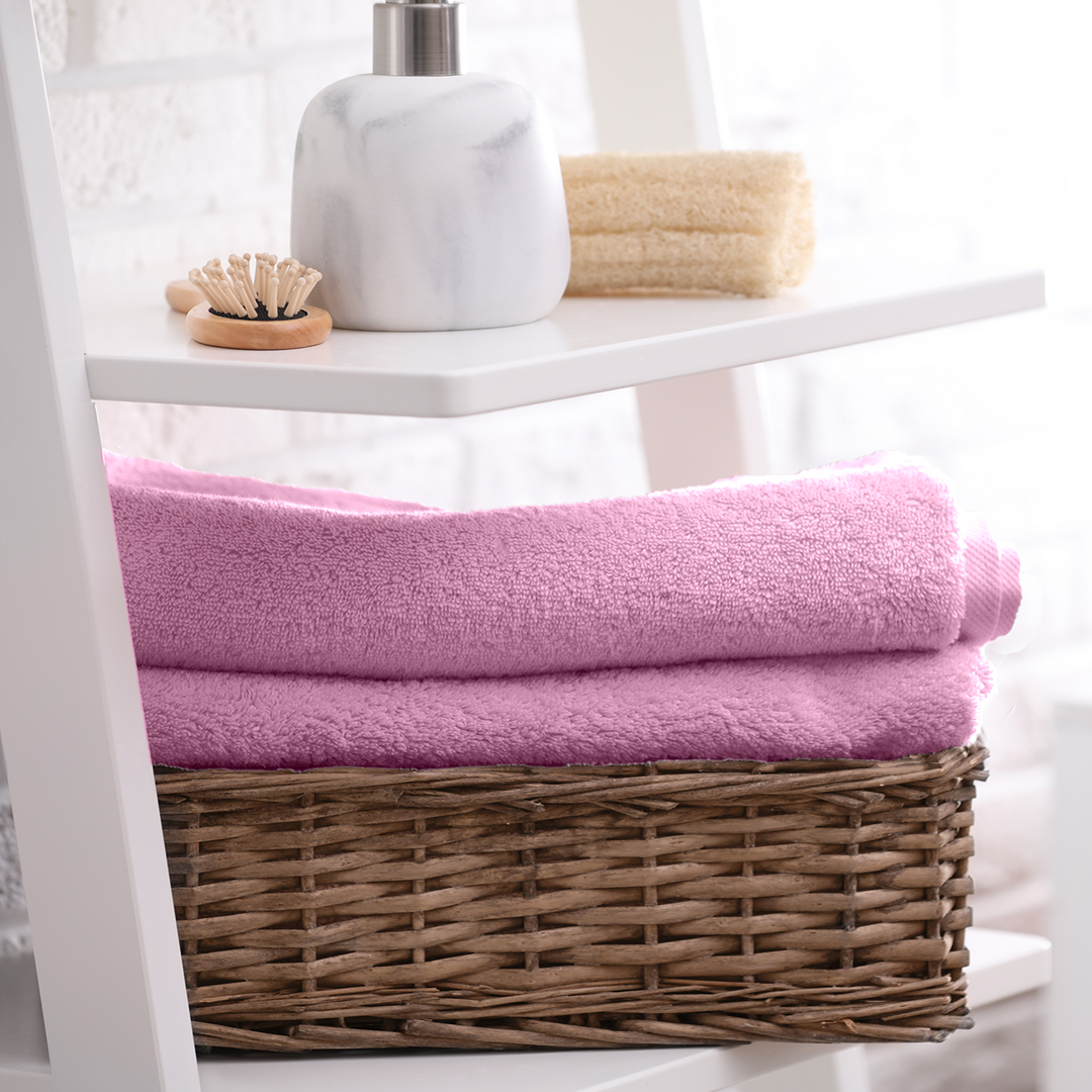 Pink Color Hypoallergenic Bamboo Towel with 525 GSM ( Bamboo & Cotton Blend Fibre, Odor Free, Antimicrobial Properties, Hypoallergenic, Fast Drying, Eco Friendly )