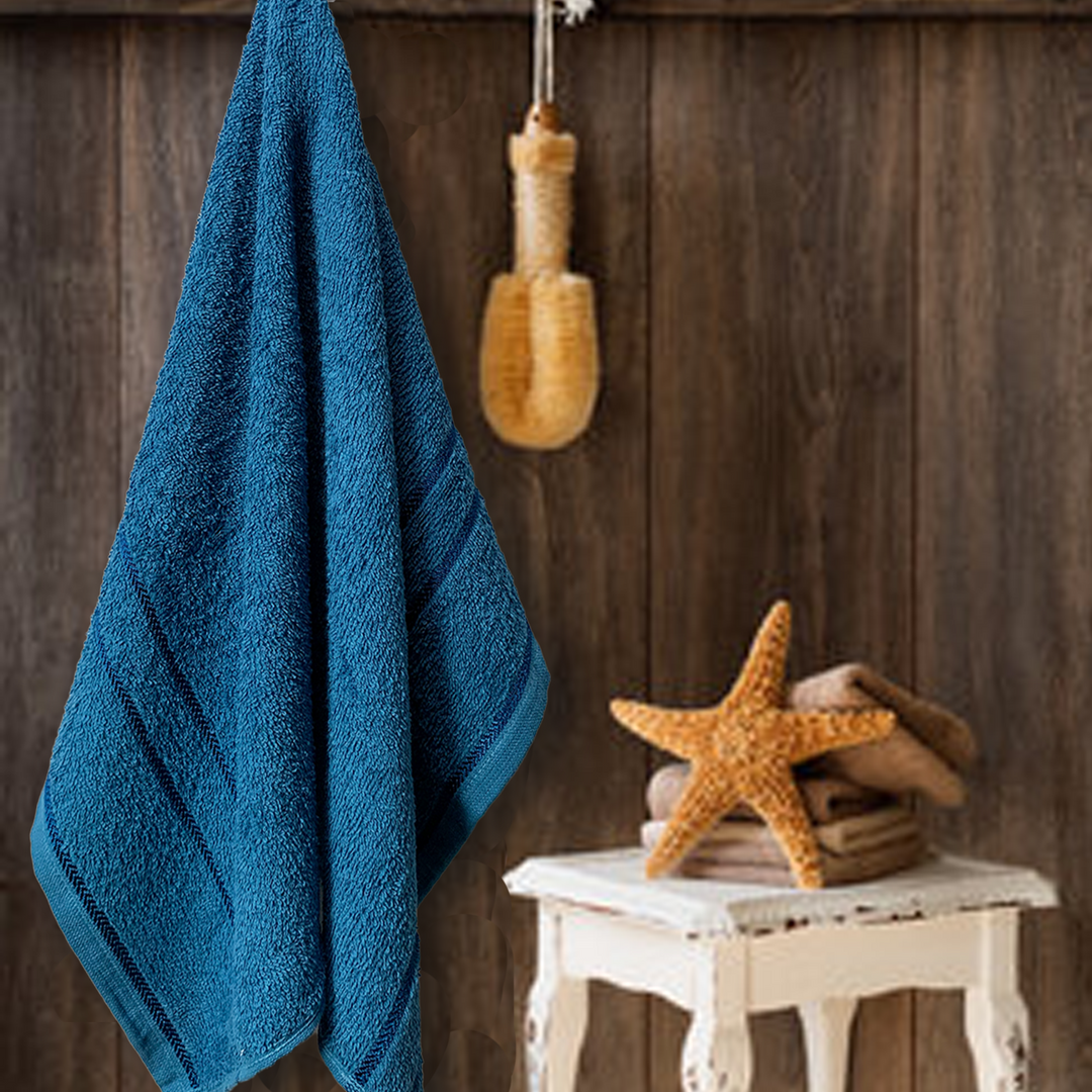 Blue Color 100% Cotton Bath Towel with 380 GSM