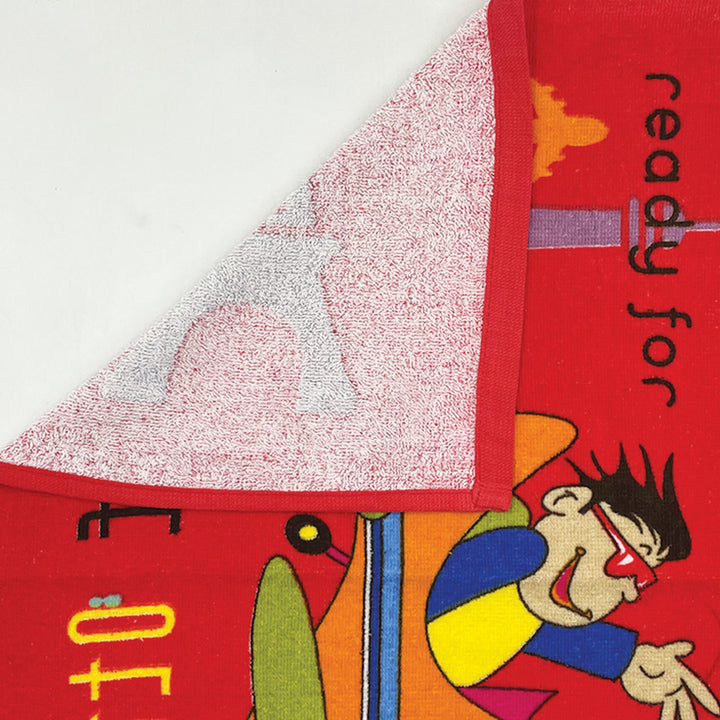 Cartoon Printed Hand Towels For Kids - 38cmx58cm ( Machine Washable, Highly Absorbent, 100% Rich Cotton, Luxury Softness)