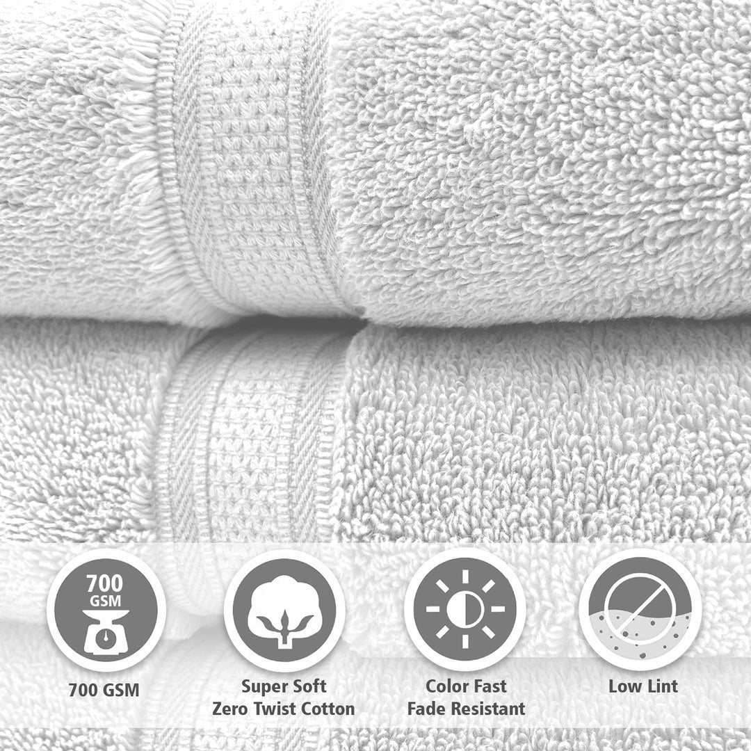 White Color Super Soft Zero Twist 100% Cotton Towel with 700 GSM ( 100% Cotton, Zero-Twist Fabric, Protection Against Microbial Allergies, Highly Absorbent, Lint and Fade Resistant) 